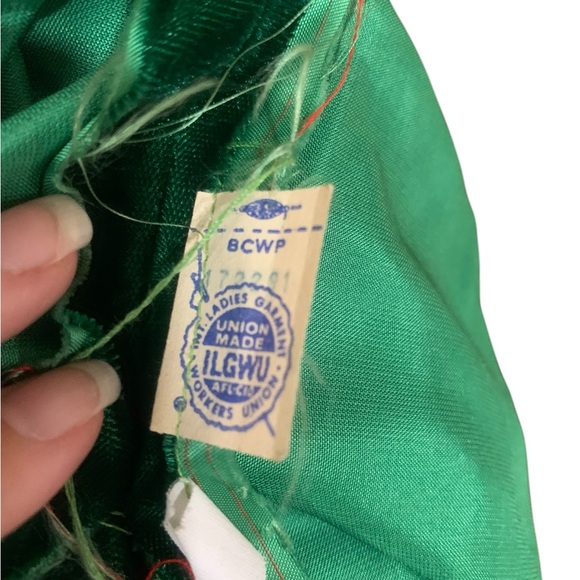 Vintage 60’s emerald green velvet mock neck maxi dress with lace detail size M - Picture 9 of 10